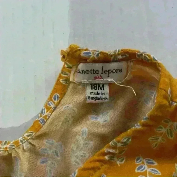 Nanette Lepore Kids Baby Dress Size 18 Months Orange Floral - Picture 2 of 3